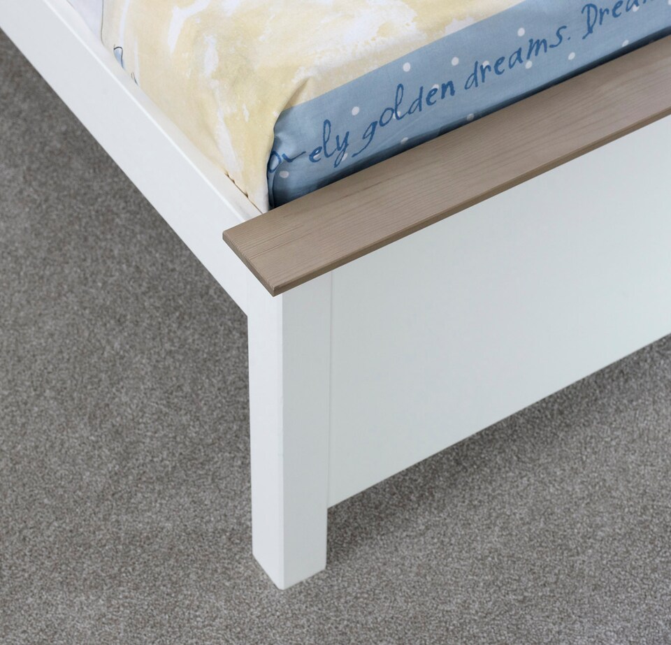 image 1 of 3ft Single Pure white,wood,wooden low foot end, bed frame.Shaker style