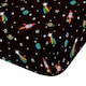 image 3 of Catherine Lansfield Rainbow Rockets Fitted Sheet | Black | Cot Bed