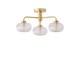 image 1 of ValueLights Amaia Gold IP44 3 Way Clear Ribbed Glass Ceiling Light | Gold