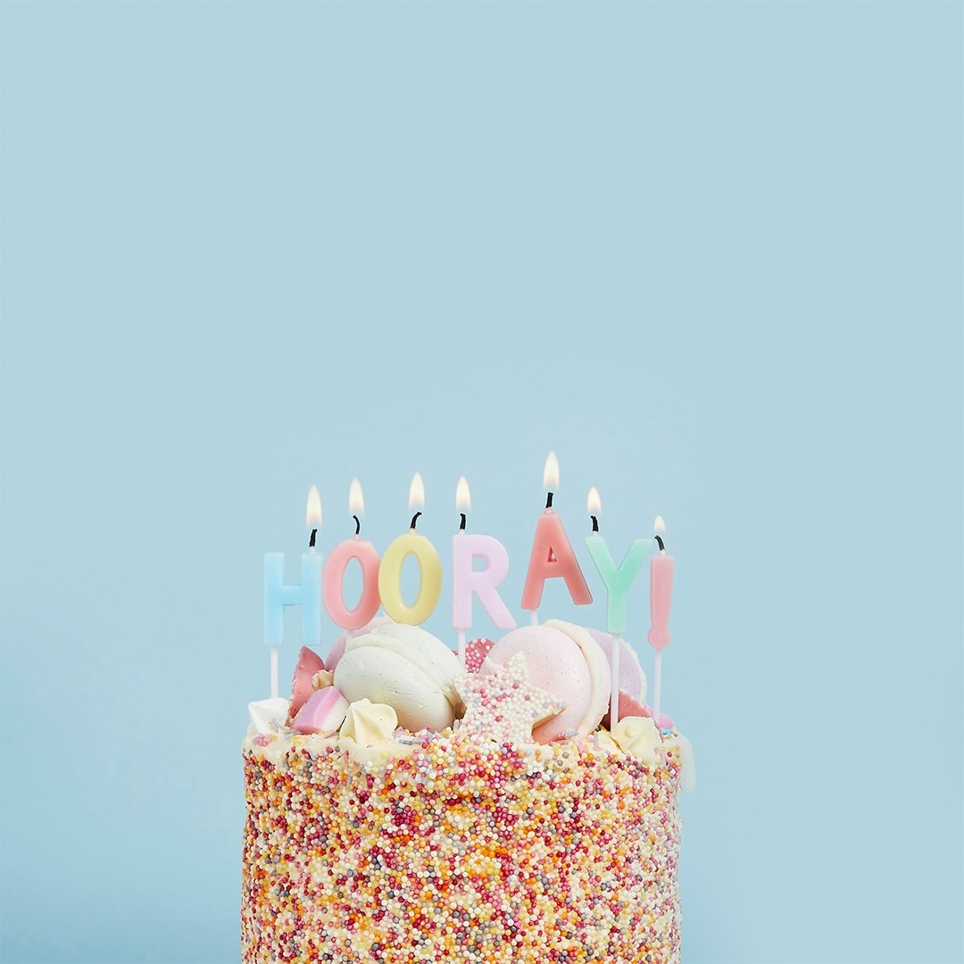 Club Green Pastel 'Hooray' Celebration Candles