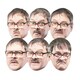 image 1 of Jim Bell Emotions Mark Heap Friday Night Dinner&nbsp;Party Cardboard Face Masks - Pack of 6 Multi