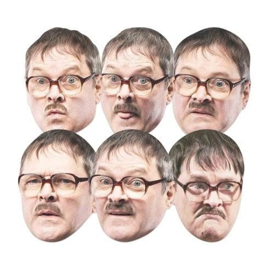 image 1 of Jim Bell Emotions Mark Heap Friday Night Dinner Party Cardboard Face Masks - Pack of 6 Multi