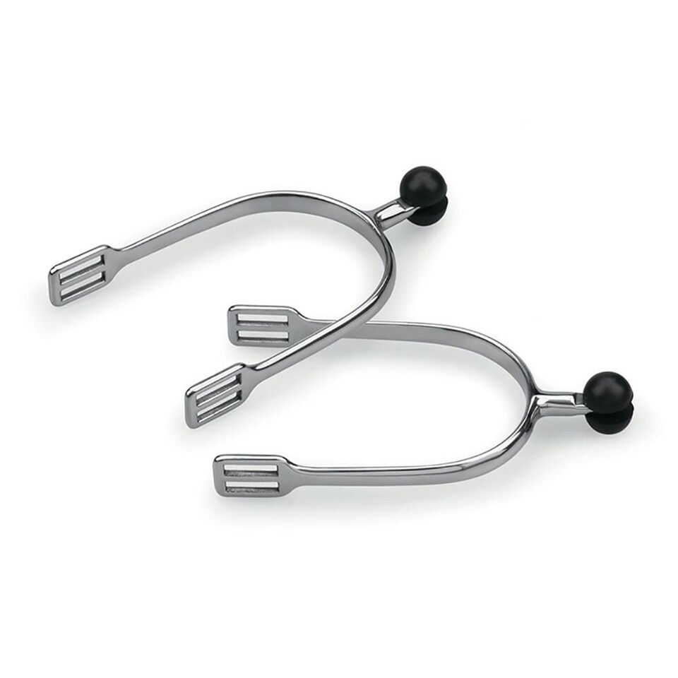 Shires Mens Plastic Roller Ball Spurs - Silver - 30mm