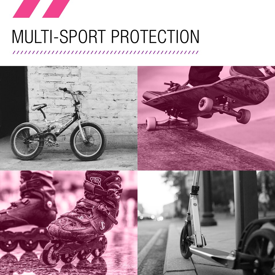 image 1 of Kids Multi Sport Helmet Pink-Purple 14+