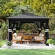 image 9 of Outsunny 3.36 x 3.36m Pop Up Gazebo with Sides, 20 SolarPowered LED Lights, Netting, Roller Bag, 4 Weight Bags, Marquee Party Tent, Height Adjustable Instant Event Shelter, Black