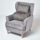 image 2 of Homescapes Grey Faux Suede Back Support Cushion | Grey | Grey | H 58 x W 68 x D 15 cm