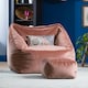 image 3 of icon Natalia Velvet Adults Bean Bag Armchair and Pouffe, Ready Filled Large Beanbag and Footstool Dusk Pink Pink
