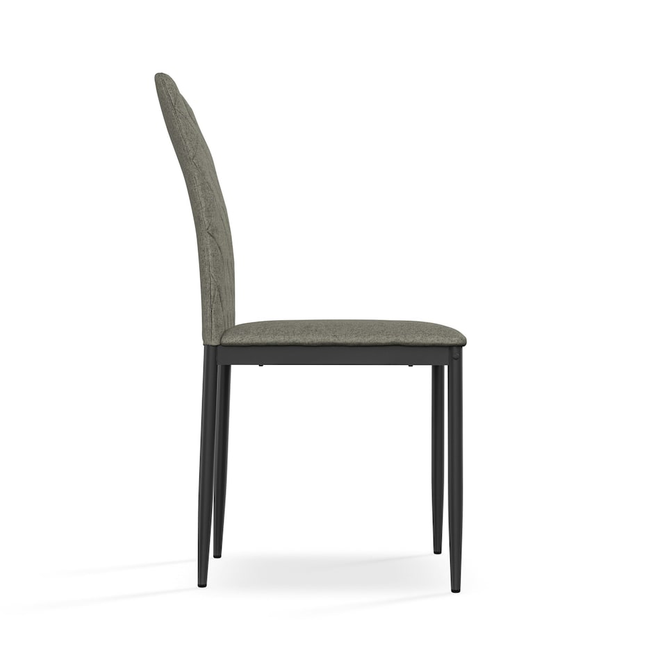 image 1 of Set Of 2 Monza Fabric Dining Chair Modern Padded Seat Metal Legs Kitchen Grey | Grey