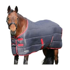 HYCONIC Standard-Neck 250g Horse Stable Rug - Charcoal/Red - 6´ 9"