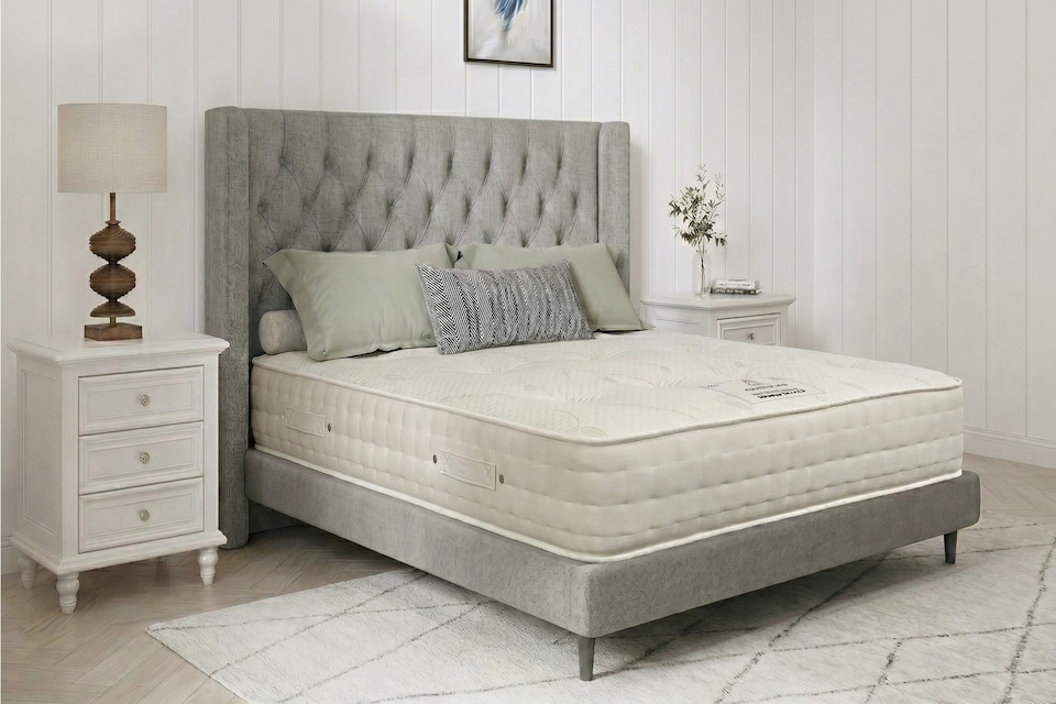 image 1 of Cashmere 2000 Silk Pocket Spring Medium Firm Natural Mattress With Edge Support