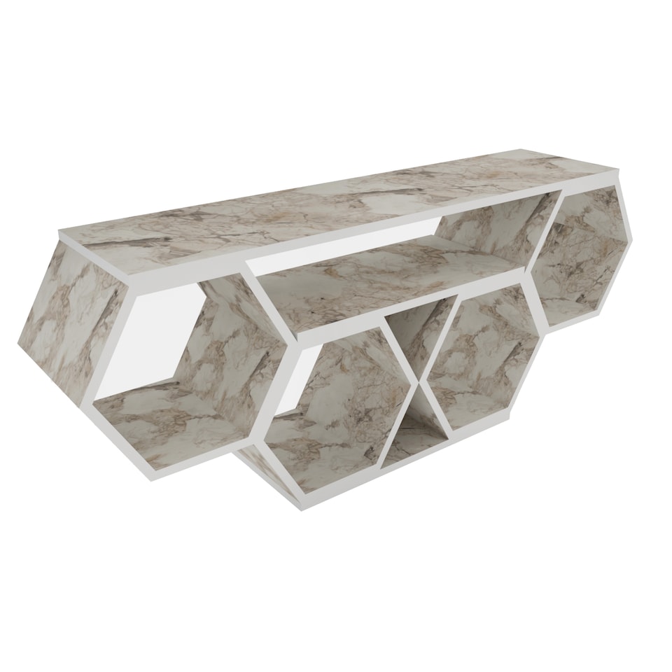 image 1 of Decorotika Honey TV Stand TV Unit for TVs up to 55 inch Honeycomb Design