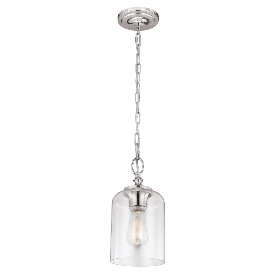 image 1 of Hounslow 1 Light Ceiling Mini Pendant Polished Nickel, E27