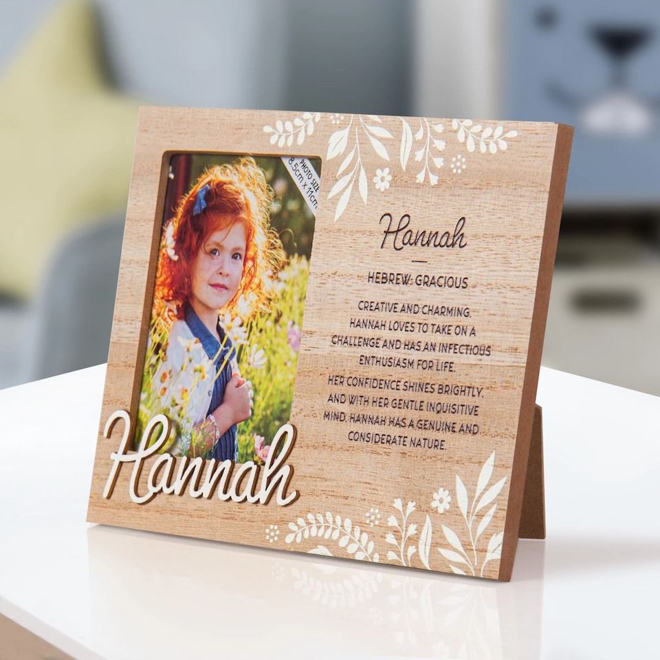 image 1 of History & Heraldry Pre-Personalised Kids Wooden Picture Frame - Hannah