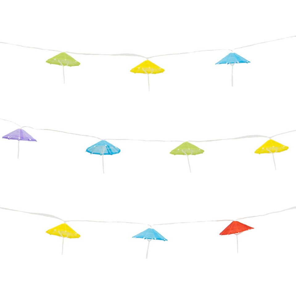image 1 of Gardenwize 2m Solar Cocktail Umbrella String Lights Outdoor | Multi