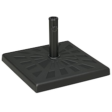 Outsunny 19kg Square Resin Garden Parasol Base for Poles of 32mm, 38mm, 48mm