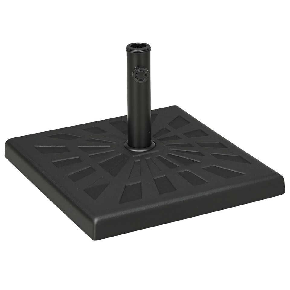 image 1 of Outsunny 19kg Square Resin Garden Parasol Base for Poles of 32mm, 38mm, 48mm