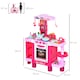 image 5 of HOMCOM 38 Pcs Kids Children Kitchen Play Set with Realistic Sounds Lights Food Utensils Pots Pans Appliances Toy Game Pink