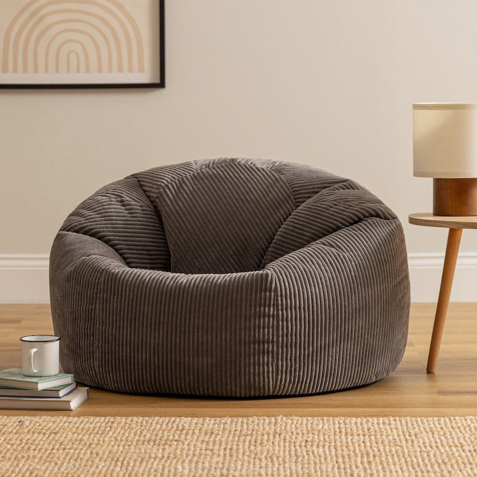 image 1 of icon Kingston Classic Beanbag Corduroy Charcoal Set of 2