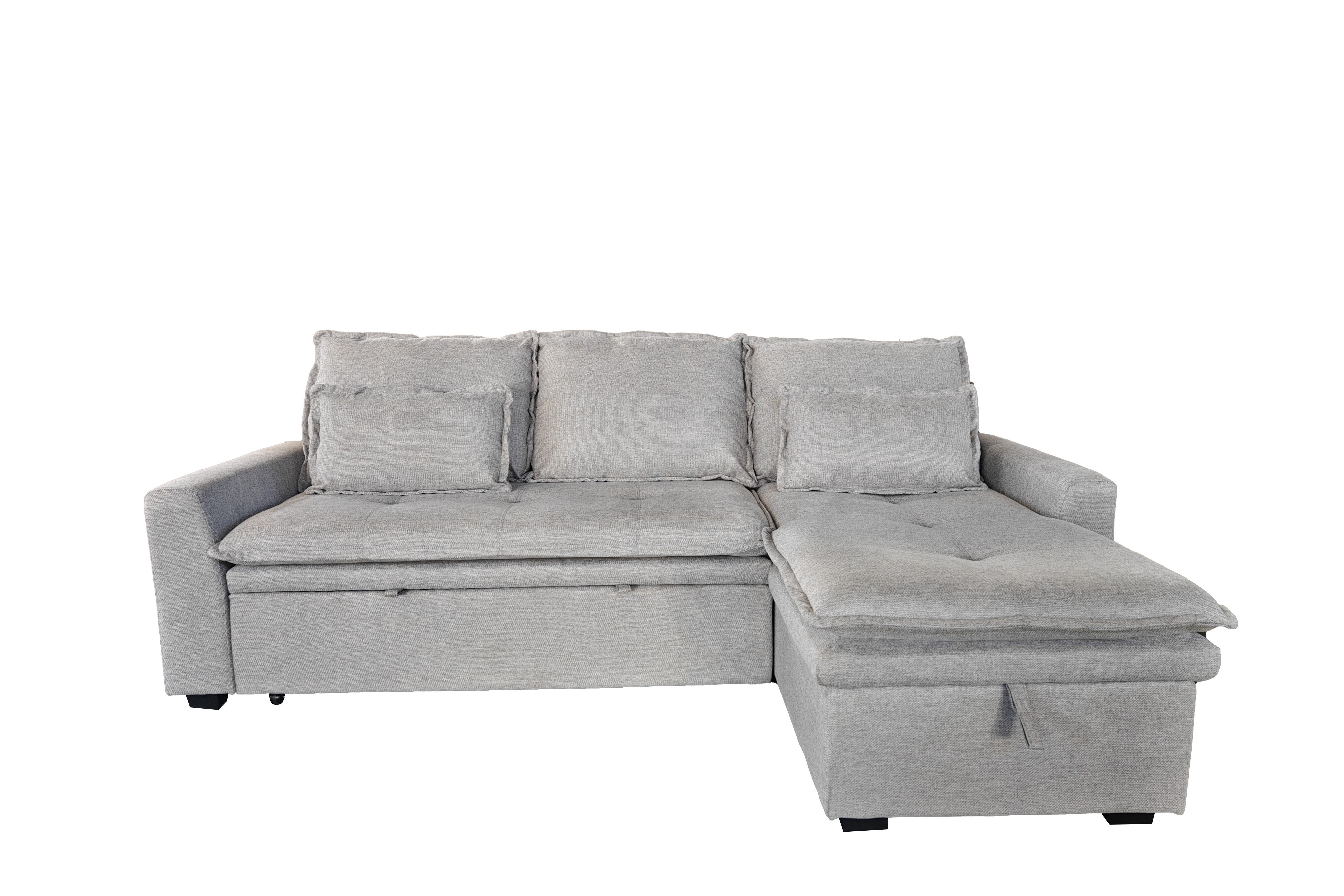 Lucca 3 Seater Storage Sofa in Grey or Silver Silver One Size