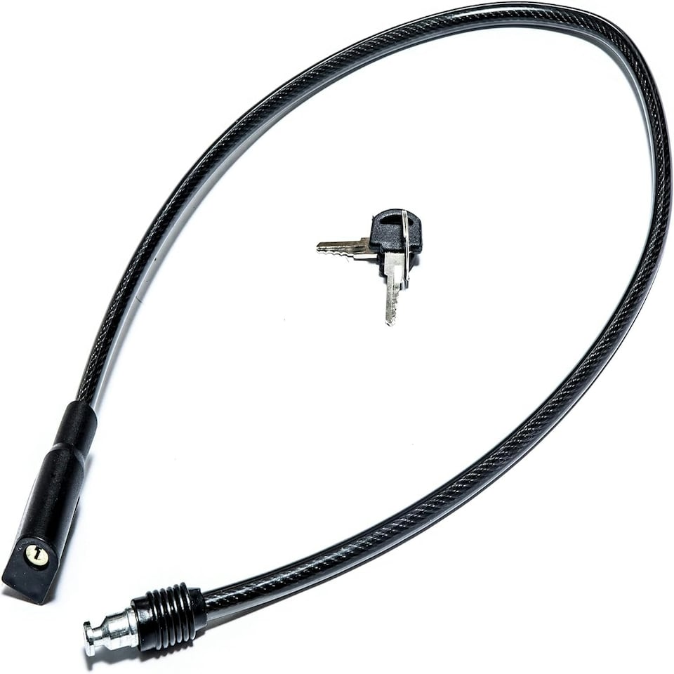 image 1 of Sport Direct 8mm x 76cm Steel Cable Bike Lock With 2 Keys Black