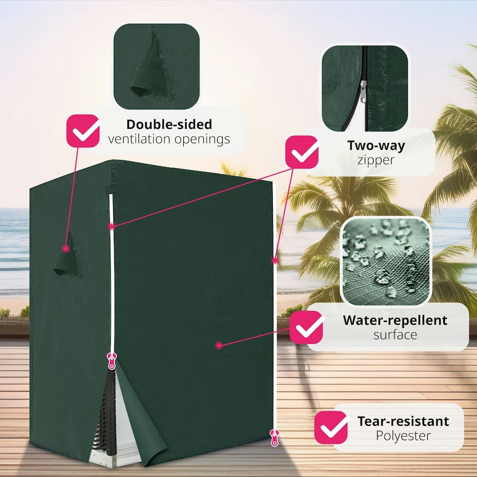 image 1 of Beach Chair with cushions, footrest and rain cover Black | Grey