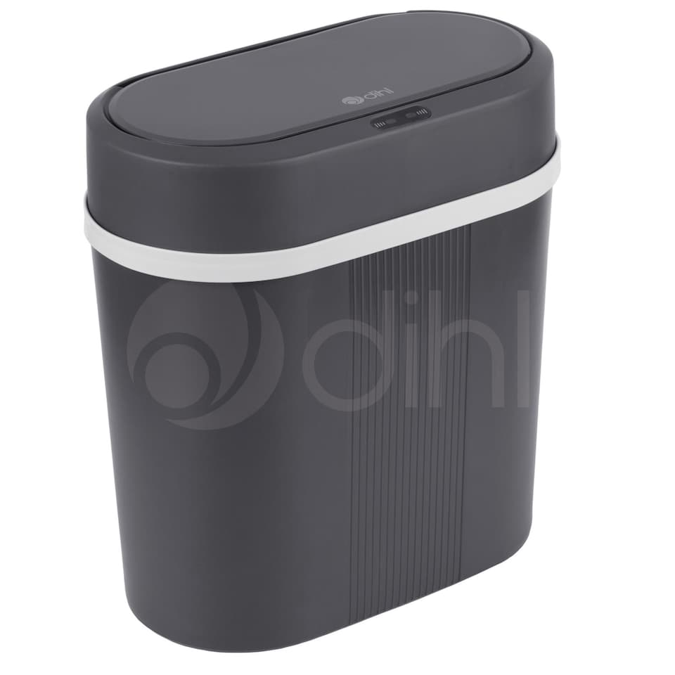 image 1 of Dihl 12L Grey Slimline Auto Sensor Bin Trash Smart Motion Sensor Waste Rubbish Bathroom Office Kitchen