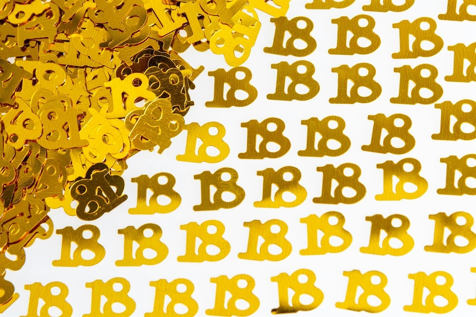 image 1 of 18th Birthday Confetti Gold 2 pack x 14 grams birthday decoration Foil Metallic 2 pack