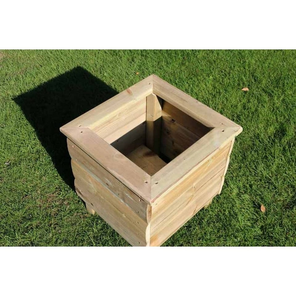 image 1 of Multi Pack of 2 - Square Planters, Wooden Garden Pot/Tub for Plants - L40 x W40 x H40 cm - Fully Assembled | Brown