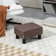 image 2 of HOMCOM Chic Linen Fabric Footstool Ottoman Cube with 4 Plastic Legs Brown
