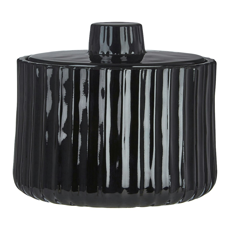 image 1 of Ticino Brittany Black Glass Storage Jar