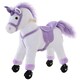 image 1 of HOMCOM Kids Plush Ride-On Unicorn, with Realistic Sounds, Handlebar, Purple