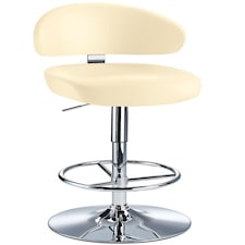 Jamaica Height Adjustable Bar Stool Cream Faux Leather . White | Cream