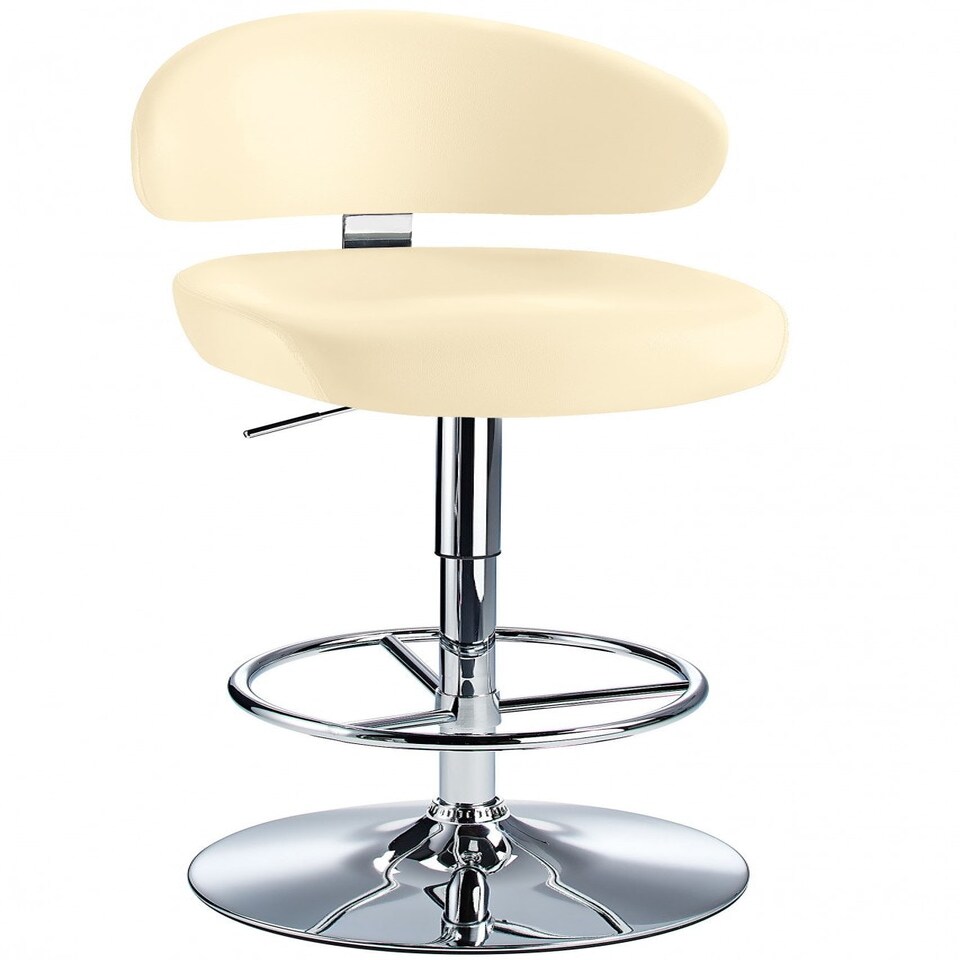 Jamaica Height Adjustable Bar Stool Cream Faux Leather . White | Cream