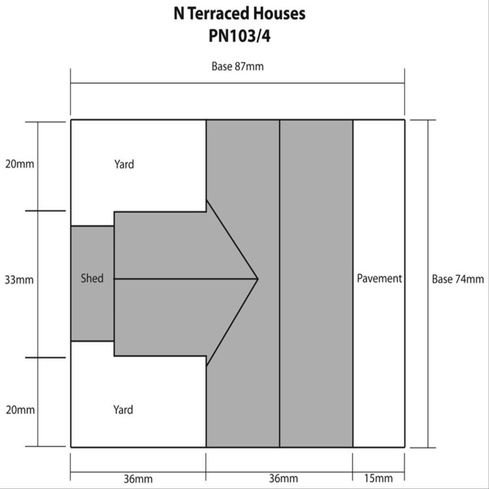 image 1 of Metcalfe Red Brick Terraced Houses (2) Card Kit