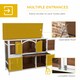 image 4 of PawHut Rabbit Hutch, Guinea Pig Hutch 2-Tier Wooden Cage w/ Ramp Roof, Brown