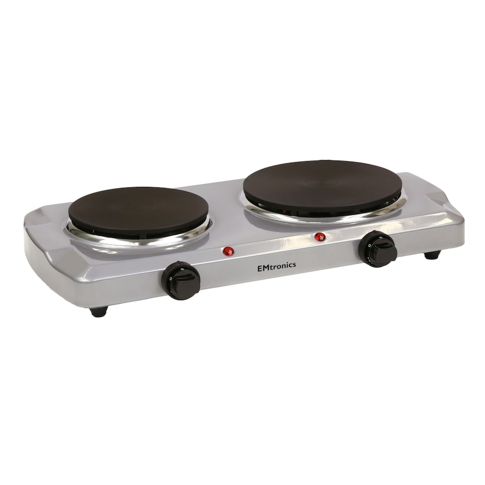 image 1 of EMtronics 2500W Double Plate Stove - Silver