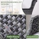 image 5 of Direct Wicker Outdoor 5 Piece Rattan Dining Table Chairs Set, Aluminum Round Table with Tempered Glass, 4 Armchairs | Grey