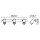 image 3 of Orleans 3 Light Indoor Adjustable Wall Spotlight Chrome, Black, GU10