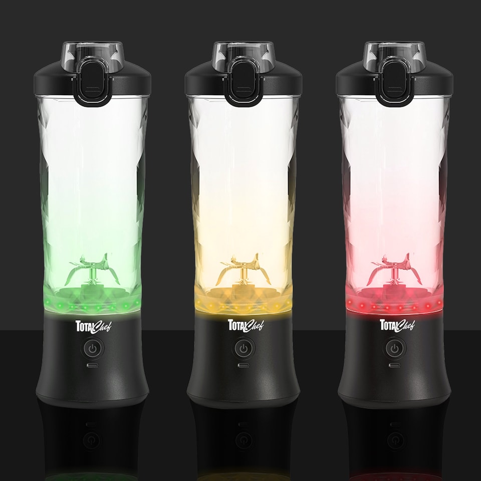 image 1 of Total Chef Cordless Portable Blender 600ml, USB Rechargeable, Black
