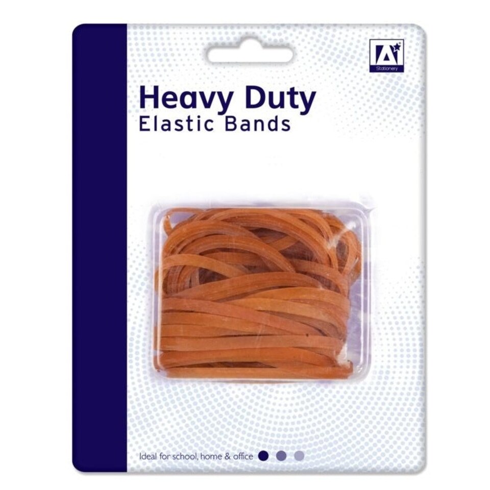 A Star Heavy Duty Elastic Bands - Brown - 50g