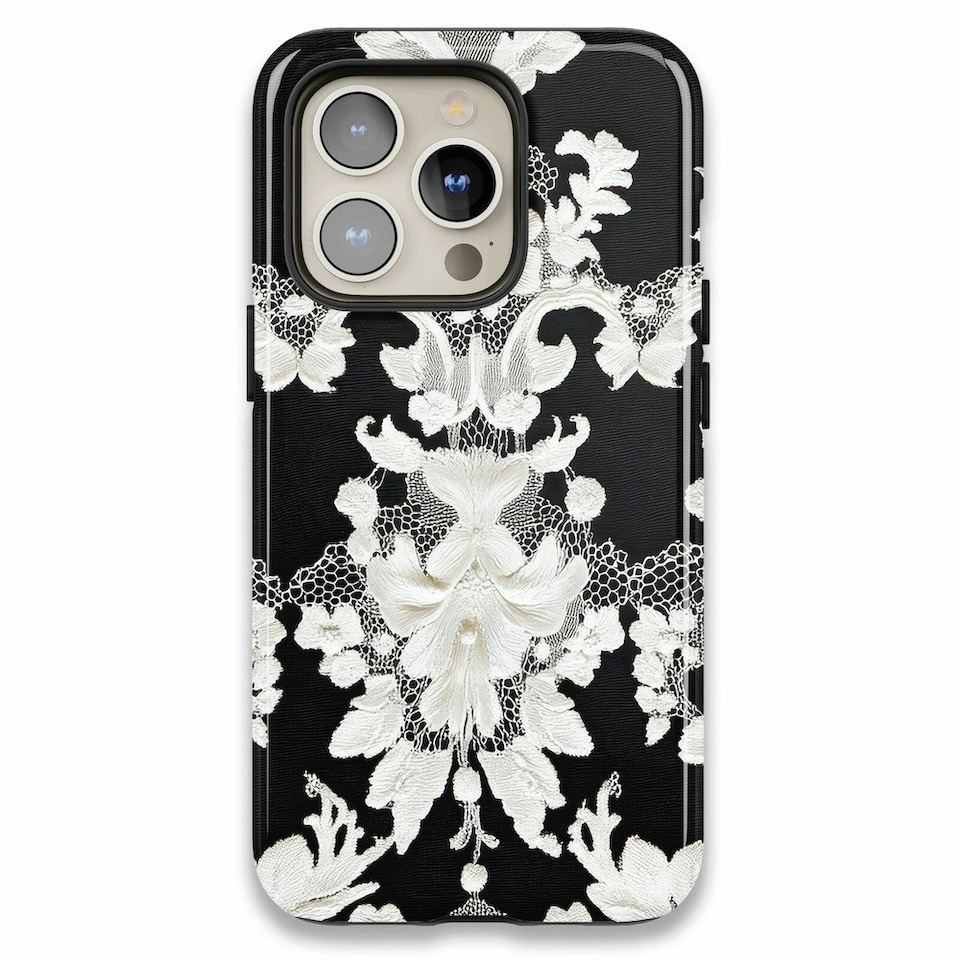 image 1 of Black Lace Phone Case | Black | iPhone 16e
Slim | iPhone 16e
Slim