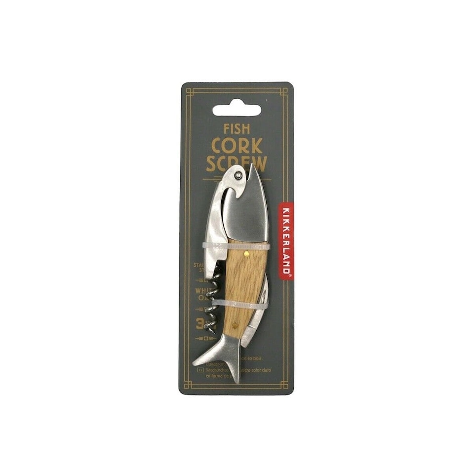 Kikkerland Fish Shaped 3-in-1 Wine Tool