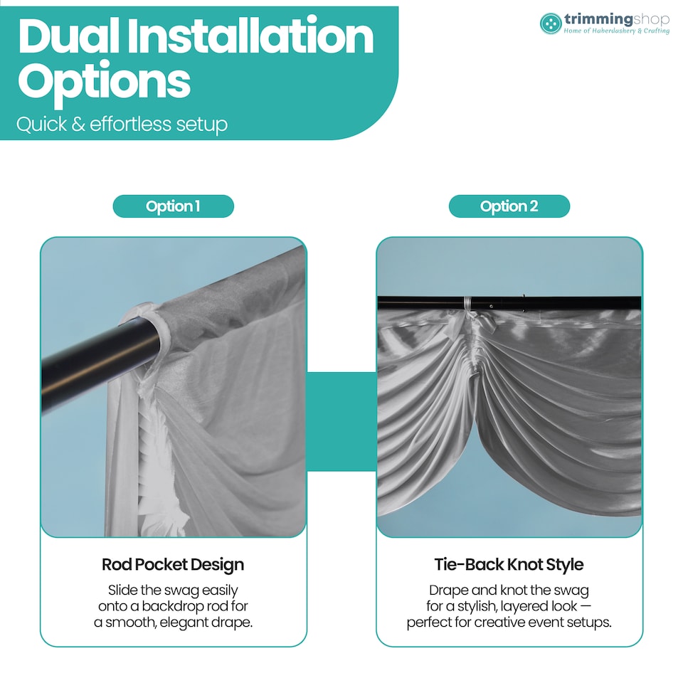 image 1 of 3M Ice Silk Wedding Drapery, Detachable Backdrop Curtain - 1pc