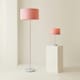 image 6 of ValueLights Charlie White Stem Floor Lamp Blush Pink Shade Pink