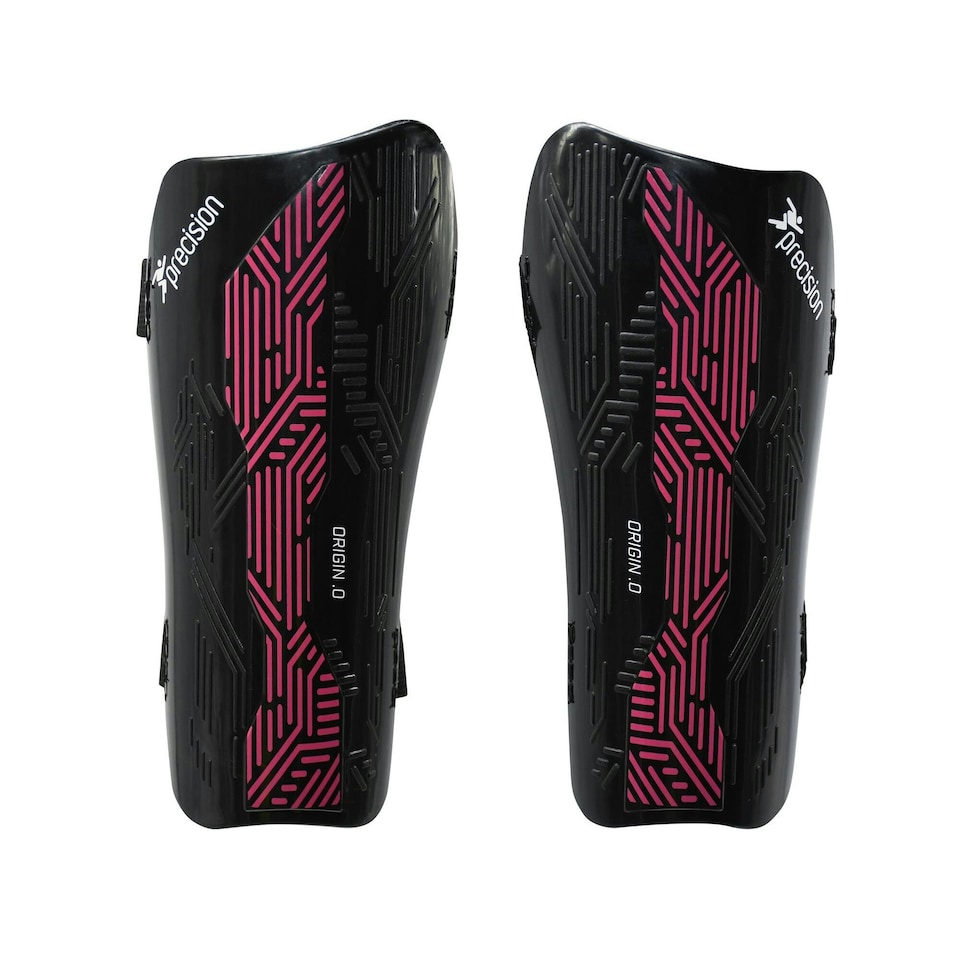 Precision Unisex Adult Origin.0 Strap Shin Guards - Black/Pink - S