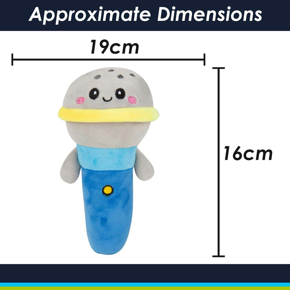 image 1 of Microphone Soft Toy Cute Plushie Huggable Cuddly Stuffed Toy 16cm Blue