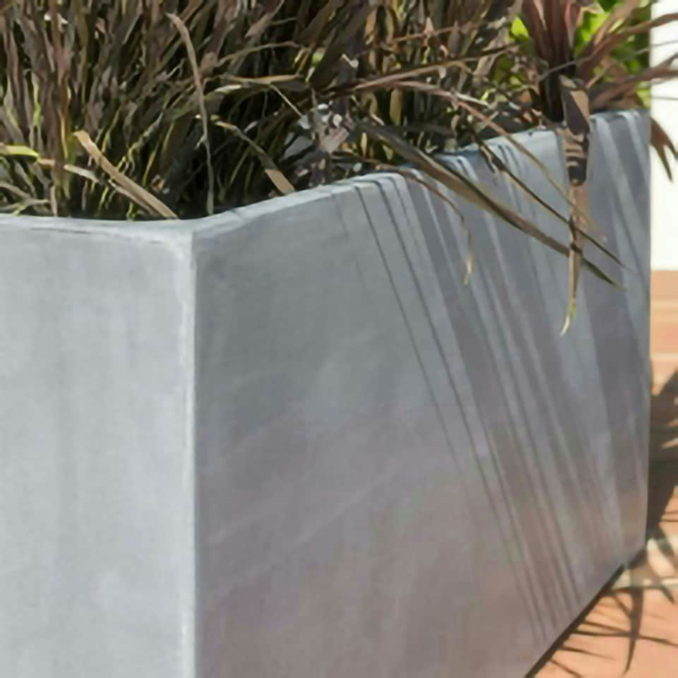 image 1 of Primrose Polystone Small Grey Patio Trough Planter 80cm