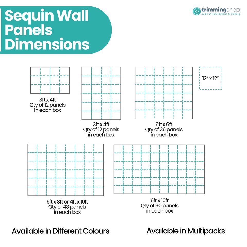 image 1 of 30cm x 30cm Shimmer Sequin Wall Panels, Reflective Square Backdrop Panel