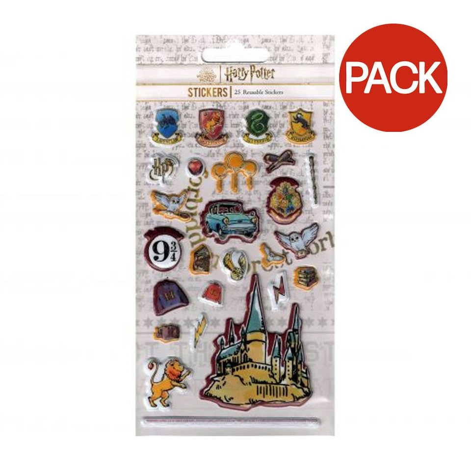 Harry Potter Puffy Reusable Stickers (Pack of 25) - Multicoloured - One Size
