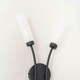 image 2 of ValueLights Maya Matt Black 2 Way Curved Upright Reed Shaded Wall Light